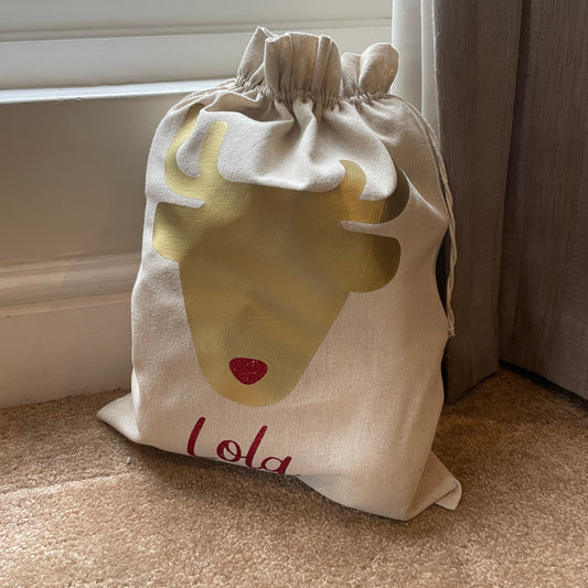 Personalised Reindeer Gift bag